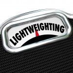 a scale displaying the text: light weight