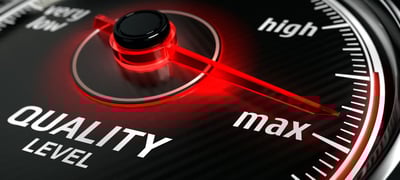 meter showing a quality level at maximum