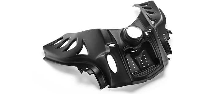 a plastic part with complex routing