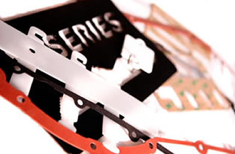 close up of die cut parts