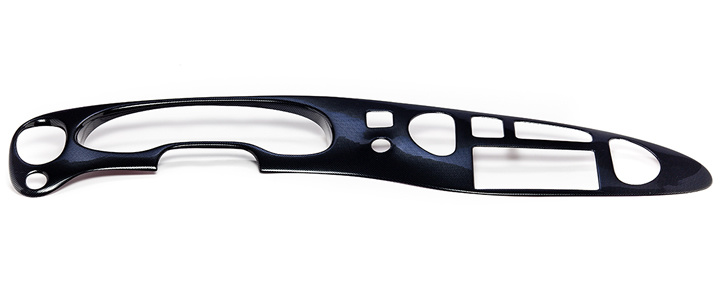 a thin plastic part with complex routing