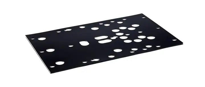 a plastic sheet with die-cut sections