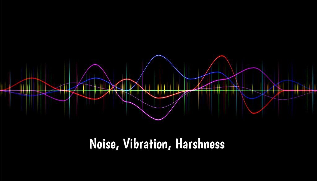 a visual representation of sound waves with text overlaid that says 