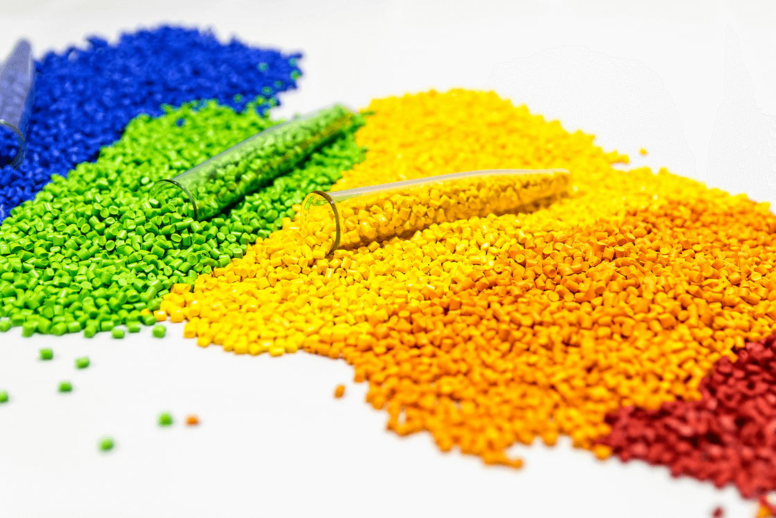 colorful plastic pellets 